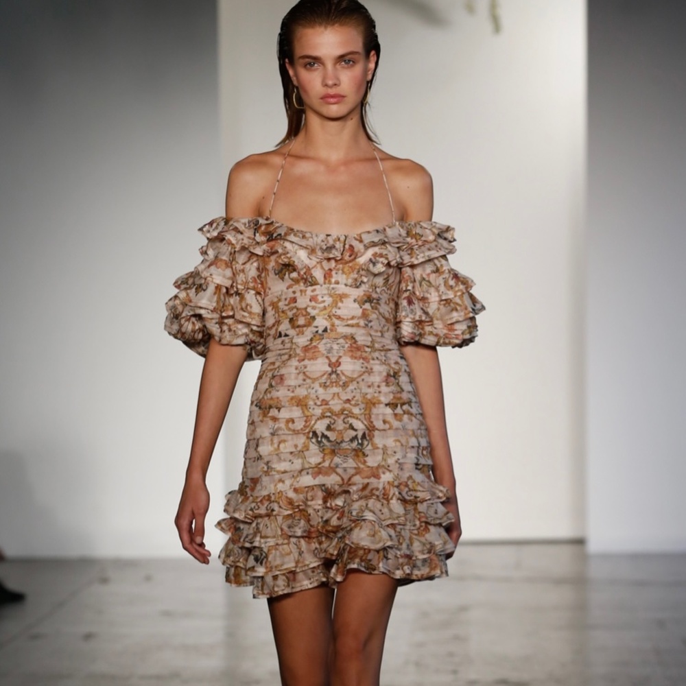 zimmermann painted hearts folds mini dress - Picture 4 of 6